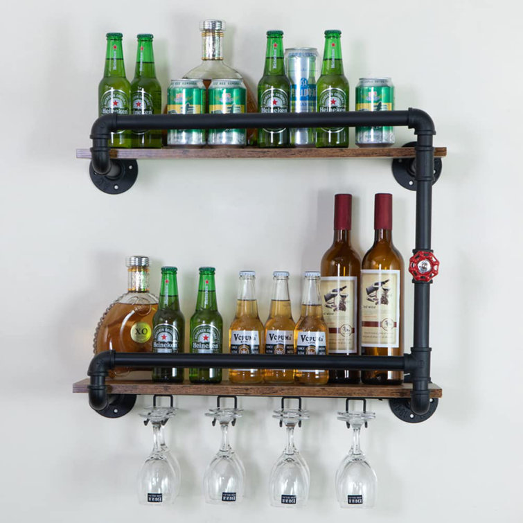 Williston Forge Gricel 20 Bottle Wall Mounted Wine Bottle Glass